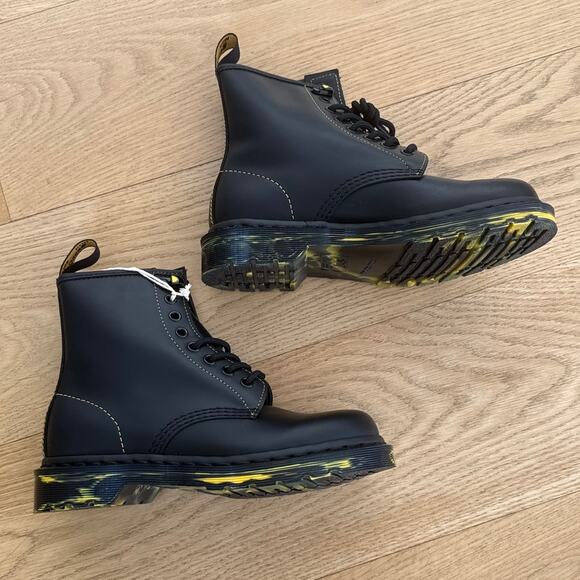 Dr. Martens - 1460 Marbled Sole Smooth Leather Lace Up Boots - Picture 3 of 7